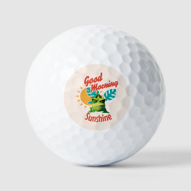 Balles De Golf Bonjour Soleil Lézard Drôle (Recto)