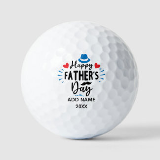 Balles De Golf Bonne Fête des pères Nom et année personnalisés