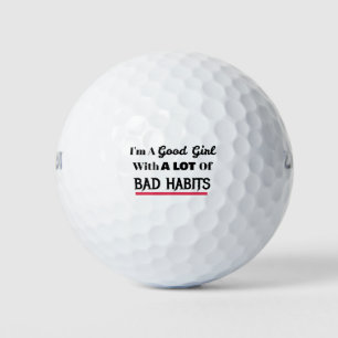 Balles De Golf Bonne Fille Mauvaises Habitudes Drôle Naughty