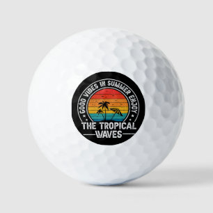 Balles De Golf Bonnes Vibrations Vagues Tropicales d'Été-64107