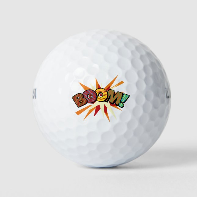 Balles De Golf BOOM Fun Retro Comédie Livre moderne (Devant)