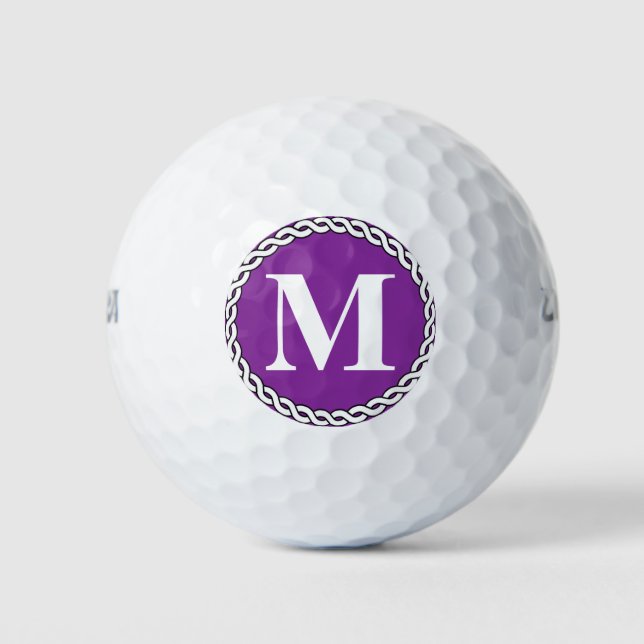 Balles De Golf Bordure de Corde Initiale Monogrammée Personnalisé (Devant)
