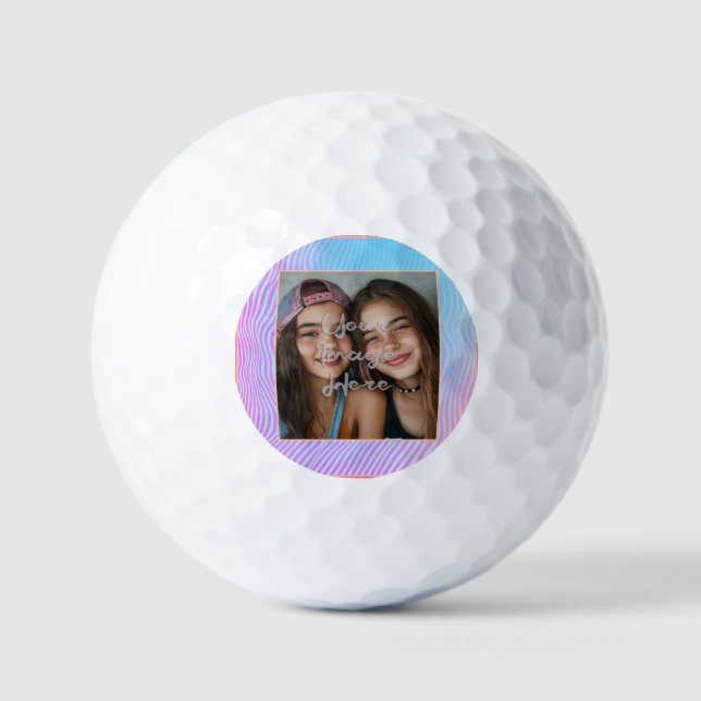 Balles De Golf Bordure photo de la bande Vaporwave Cute Pastel (Recto)