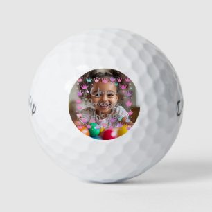 Balles De Golf Bordure photo de la Couronne Pastel Pink Purple Pr