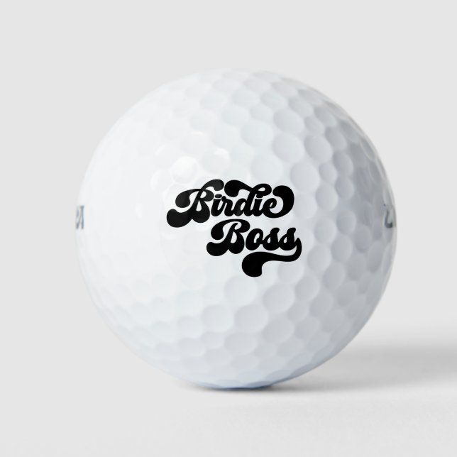 Balles De Golf Boss Birdie Funny Simple Vintage Retro (Devant)