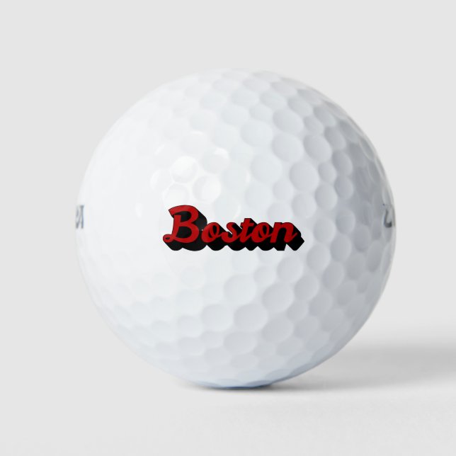 Balles De Golf Boston rouge et noir (Devant)