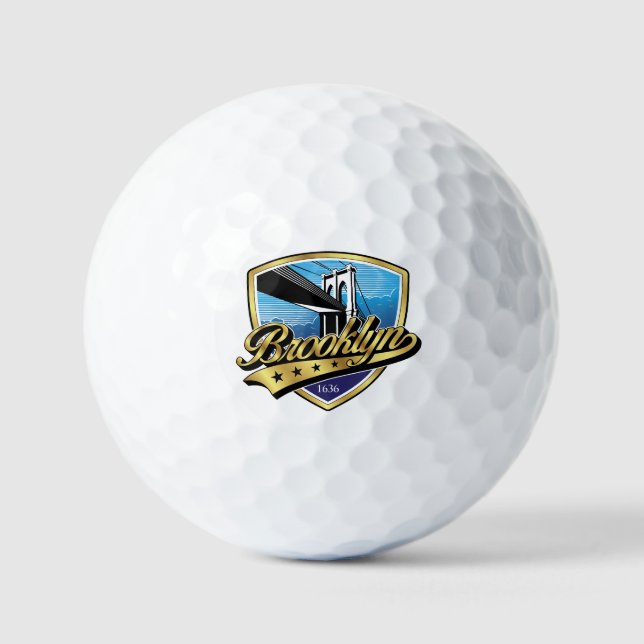Balles De Golf Bouclier de Brooklyn et conception de swoosh (Recto)