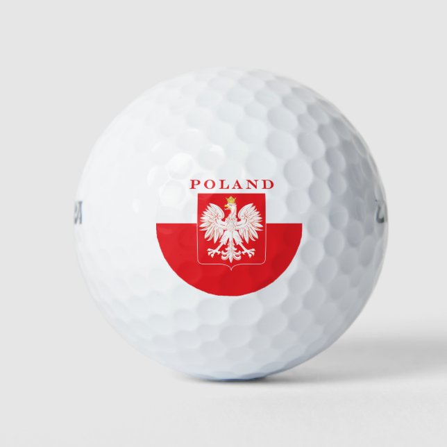 Balles De Golf Bouclier rouge aigle polonais (Devant)
