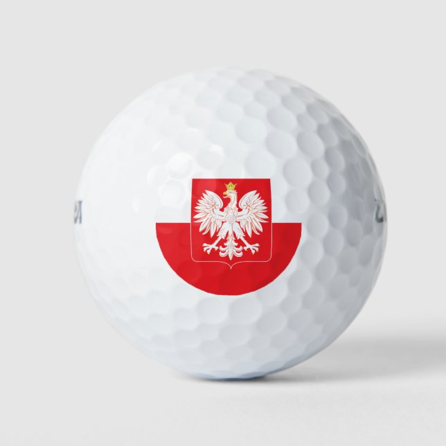 Balles De Golf Bouclier rouge de l'aigle polonais (Devant)