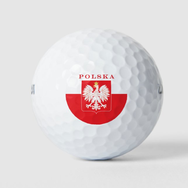 Balles De Golf Bouclier rouge de l'aigle polska (Devant)