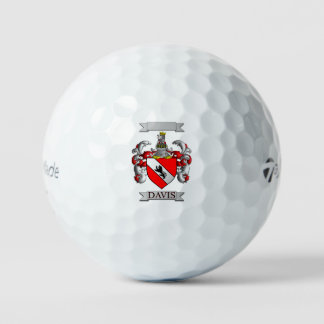 BALLES DE GOLF BOULE DE GOLF AVEC NOM DE FAMILLE DAVIS BLASON ET