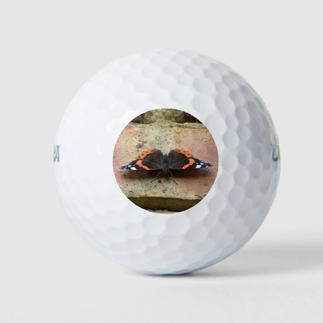 Balles De Golf Boule de golf de l'amiral rouge papillon (Devant)