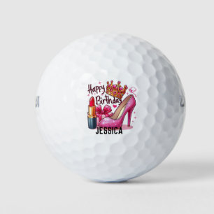 Balles De Golf Boule de golf Glam pour anniversaire – Talons rose