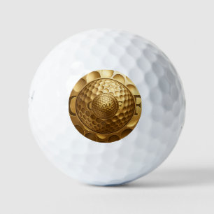 Balles De Golf Boule de golf Golden Premium - Design de logo 3D d