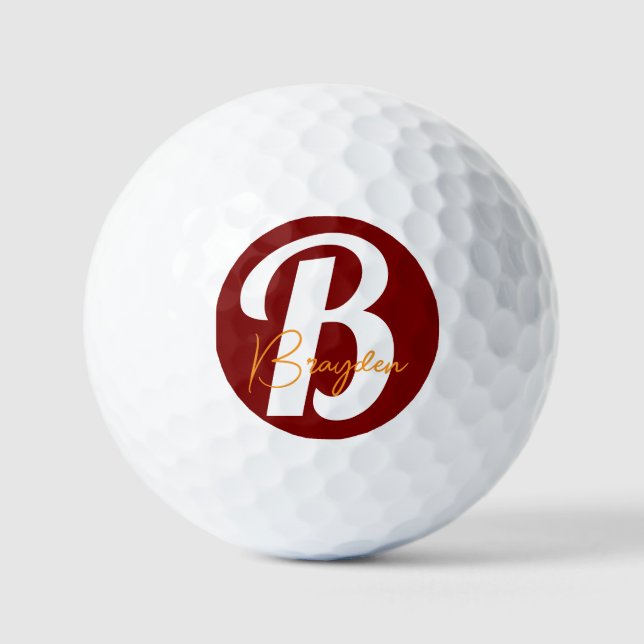 Balles De Golf Boule de golf Monogram personnalisée (Recto)