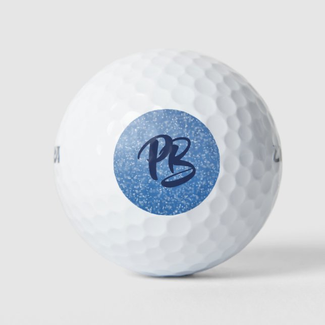 Balles De Golf Boule de golf personnalisée Blue Sparkle (Devant)