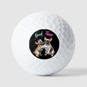 Balles De Golf Bouledogue français amoureux Saint-Valentin
