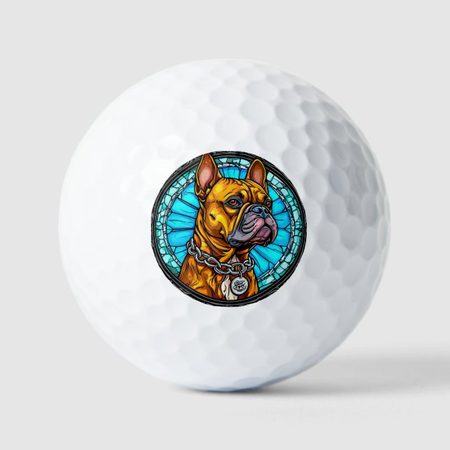 Balles De Golf Bouledogue français dans un design orné (Recto)