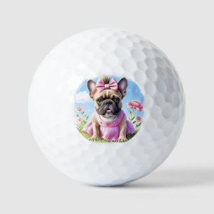 Balles De Golf Bouledogue français Fleurs Bouledogue Français