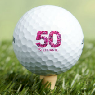 Balles De Golf Boules de golf 50e anniversaire moderne initiales