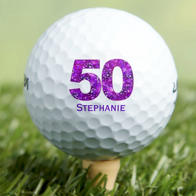 Balles De Golf Boules de golf 50e anniversaire moderne violet ini (Créateur téléchargé)