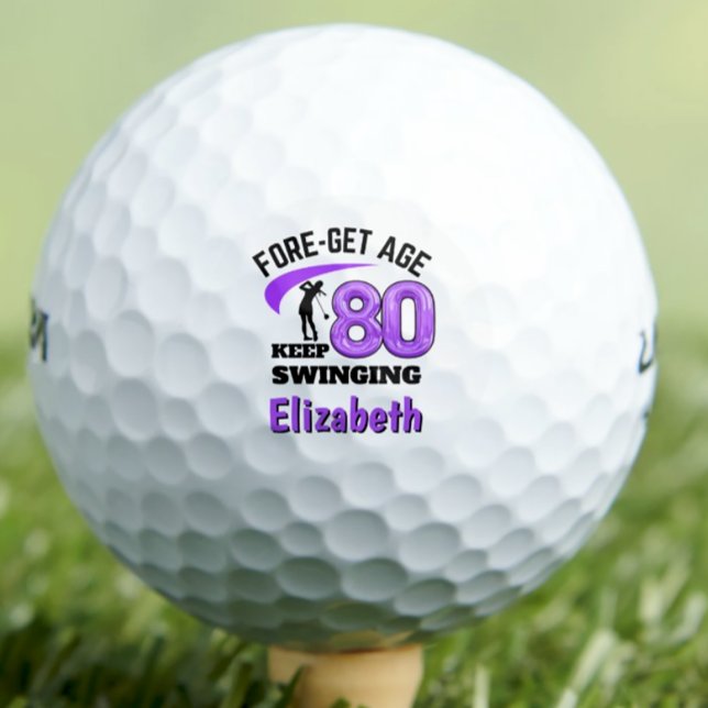 Balles De Golf Boules de golf 80e anniversaire moderne 80 initial (Créateur téléchargé)