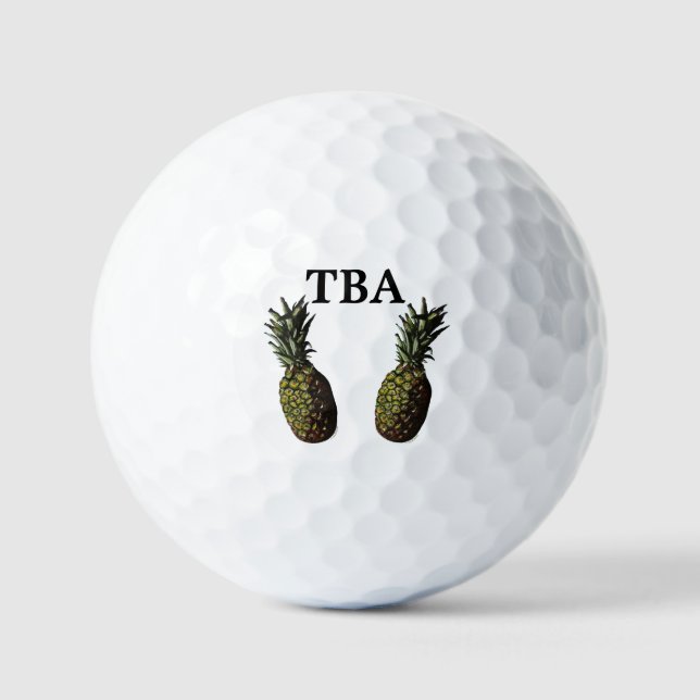 Balles De Golf Boules de golf à ananas - Personnalisation optionn (Recto)