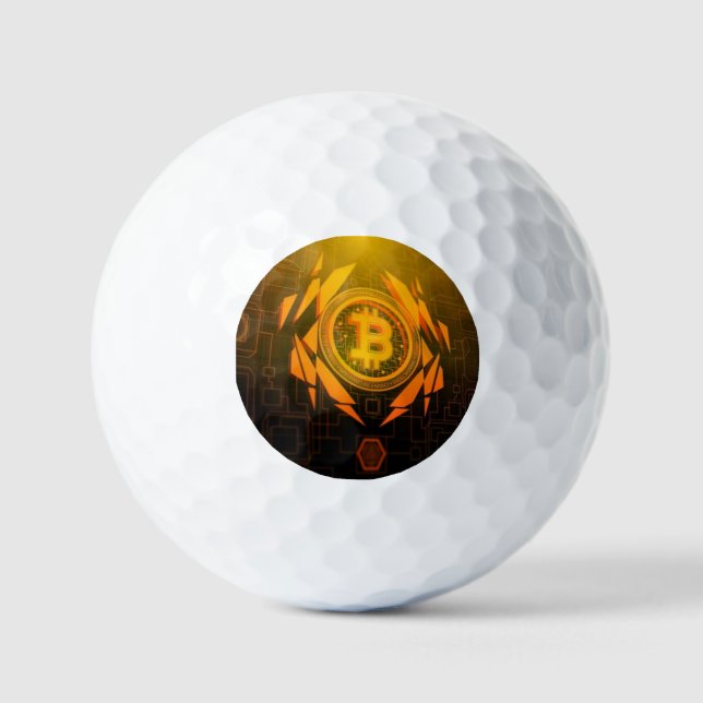 Balles De Golf Boules de golf Bitcoin Or brillant (Recto)