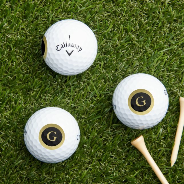Balles De Golf Boules de golf Black & Gold sur mesure (Herbe in situ)