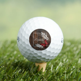 Balles De Golf Boules de golf de papillon rouge rustique