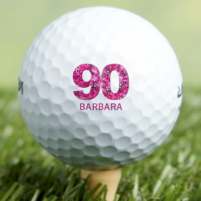 Balles De Golf Boules de golf modernes 90e anniversaire initiales (Créateur téléchargé)