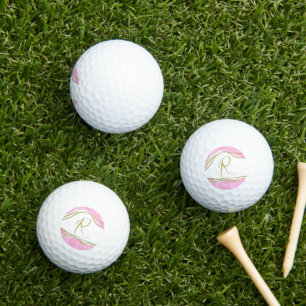 Balles De Golf Boules de golf modernes personnalisées rose et or