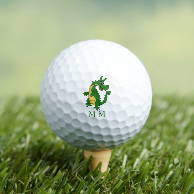 Balles De Golf Boules de golf Monogramme Green Dragon Design (T-shirt Insitu)