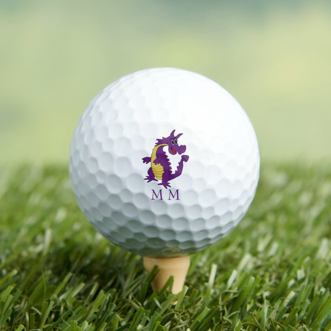 Balles De Golf Boules de golf Monogramme Purple Dragon Design (T-shirt Insitu)