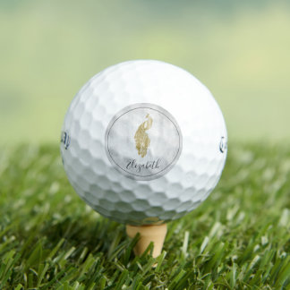 Balles De Golf Boules de golf Peacock Gold Elegant