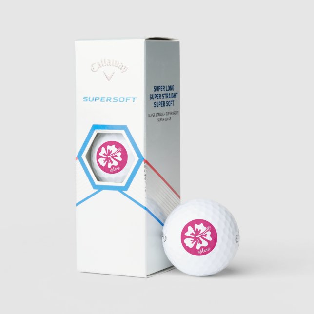 Balles De Golf Boules de golf personnalisées avec fleur d'Hibiscu (Conditionnement)