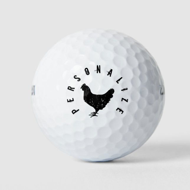 Balles De Golf Boules de golf personnalisées avec logo poule (Devant)