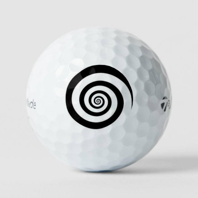 Balles De Golf Boules de golf - Spirale Hypnotique Noir & Blanc C (Recto)