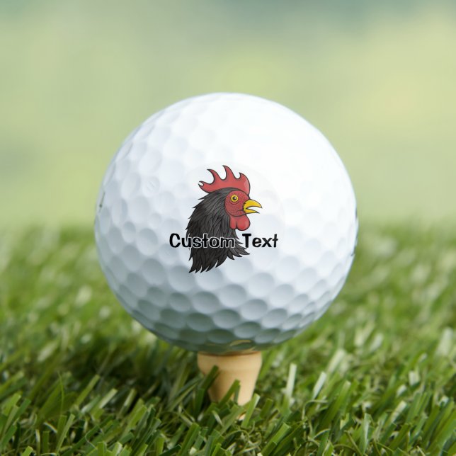 Balles De Golf Boules de golf Tête de Coq Noir (T-shirt Insitu)