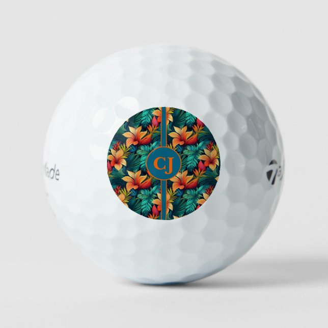Balles De Golf Boules de golf Turquoise Tropical sur mesure : Éle (Recto)