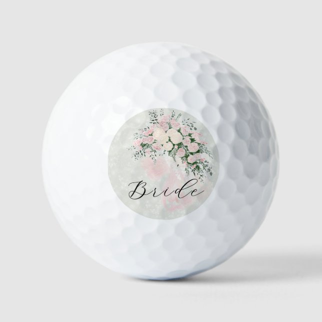 Balles De Golf Bouquet de Wisteria Rose Coquette Blush Bow (Recto)
