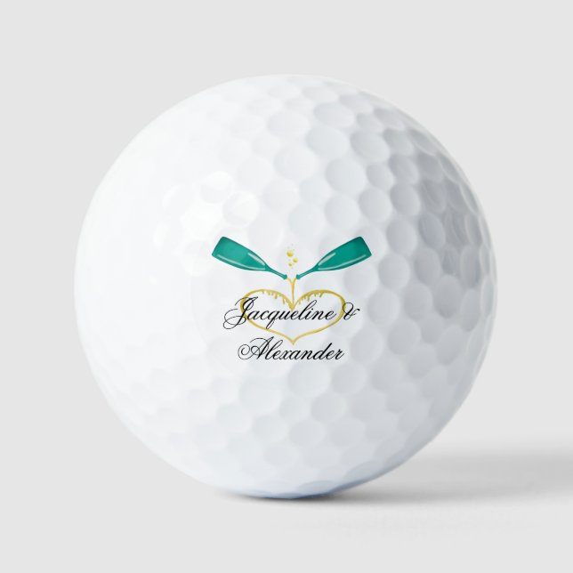 Balles De Golf Bouteilles Champagne Mariage Thème Golf Balls (Recto)