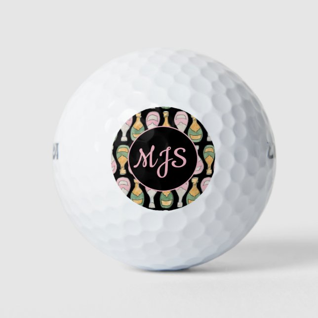 Balles De Golf Bouteilles de Champagne Boules de golf Monogram (Devant)