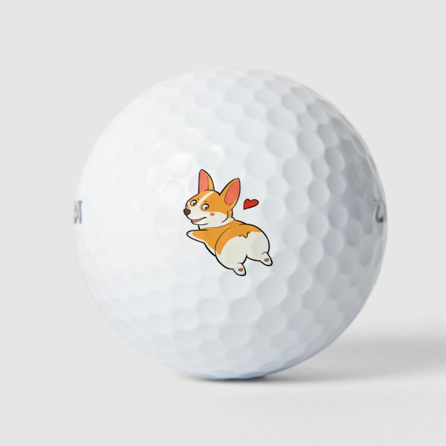 Balles De Golf Boutons Corgi (Devant)