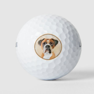 Balles De Golf Boxer Dog Peinture Non Décroché Art animal origina