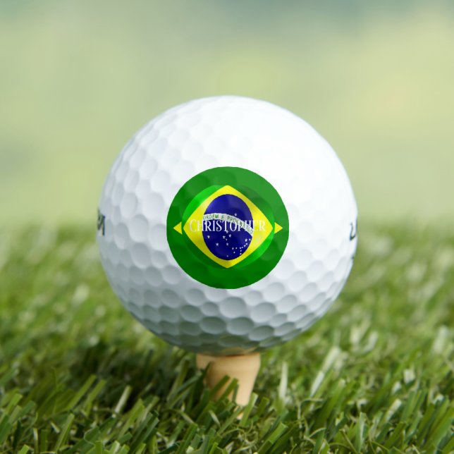 Balles De Golf Brazilian Flag Design (T-shirt Insitu)