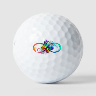 Balles De Golf Bright infinity with rainbow butterfly
