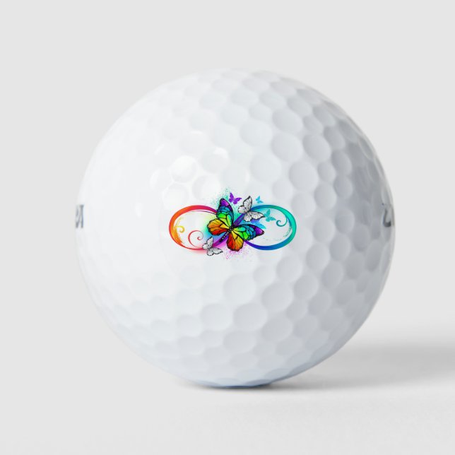 Balles De Golf Bright infinity with rainbow butterfly (Devant)