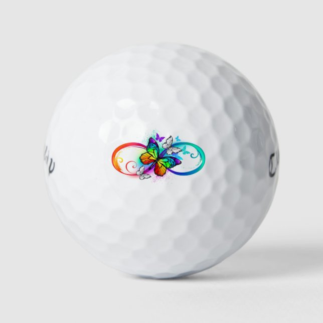 Balles De Golf Bright infinity with rainbow butterfly (Devant)