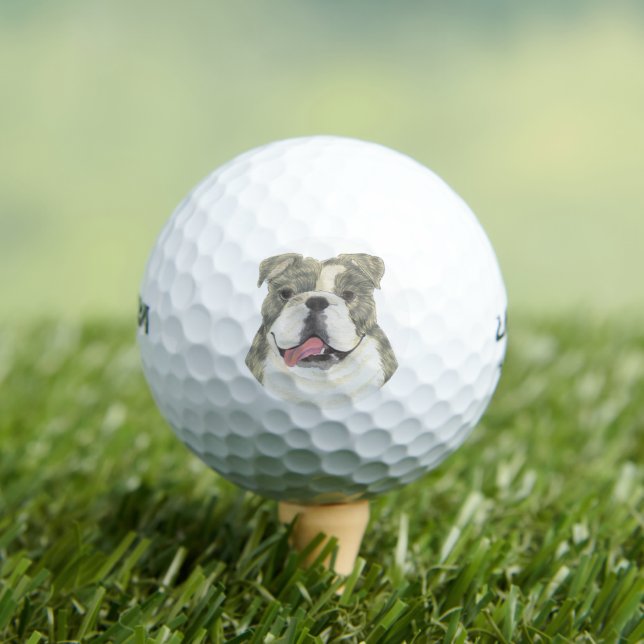 Balles De Golf Brindle English Bulldog (T-shirt Insitu)